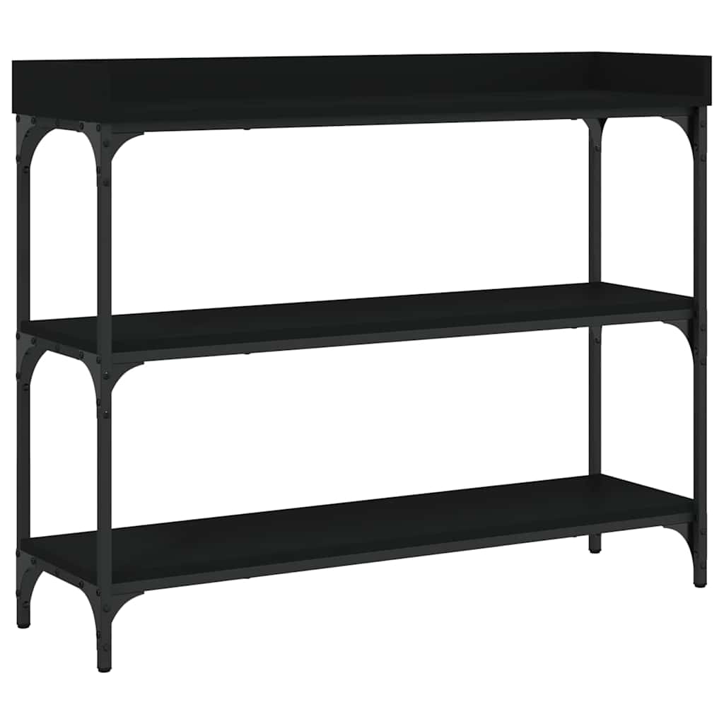 Wandtafel met schappen 100x30x80 cm zwart is nu te koop bij PeponiXL, paradijselijk wonen!