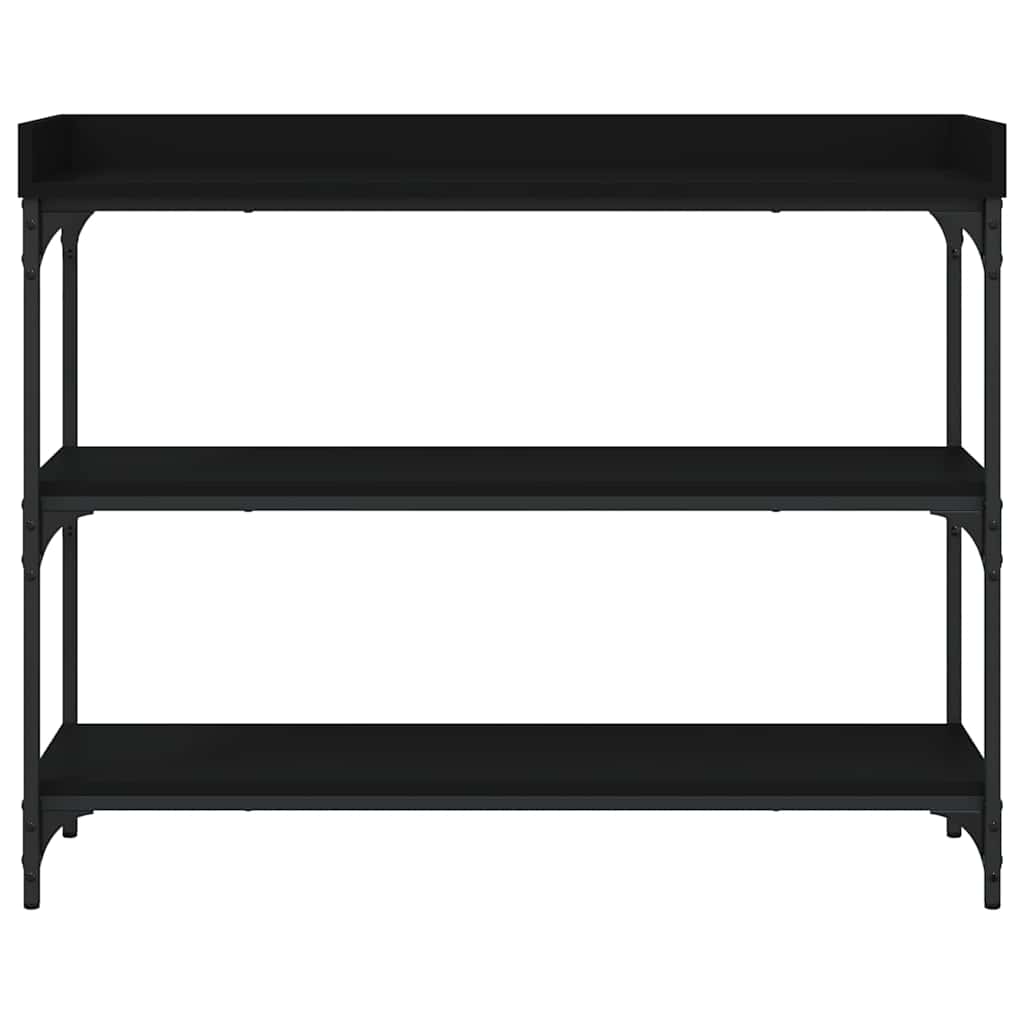 Wandtafel met schappen 100x30x80 cm zwart is nu te koop bij PeponiXL, paradijselijk wonen!
