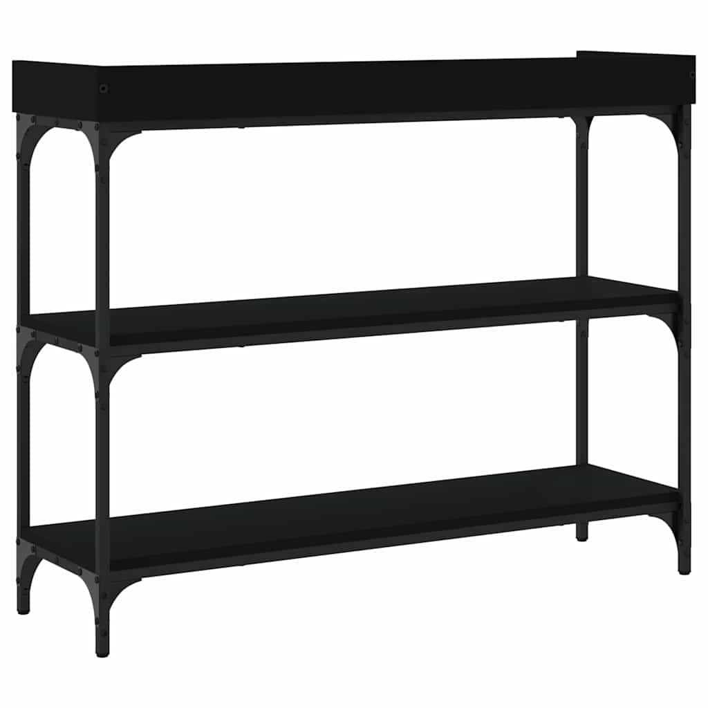Wandtafel met schappen 100x30x80 cm zwart is nu te koop bij PeponiXL, paradijselijk wonen!