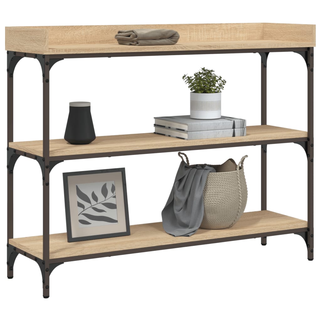 Wandtafel met schappen 100x30x80 cm sonoma eikenkleurig is nu te koop bij PeponiXL, paradijselijk wonen!
