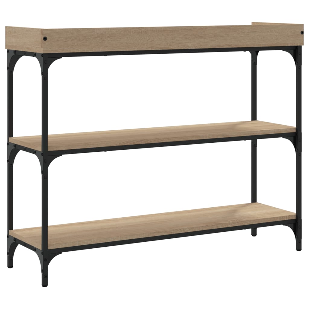 Wandtafel met schappen 100x30x80 cm sonoma eikenkleurig is nu te koop bij PeponiXL, paradijselijk wonen!