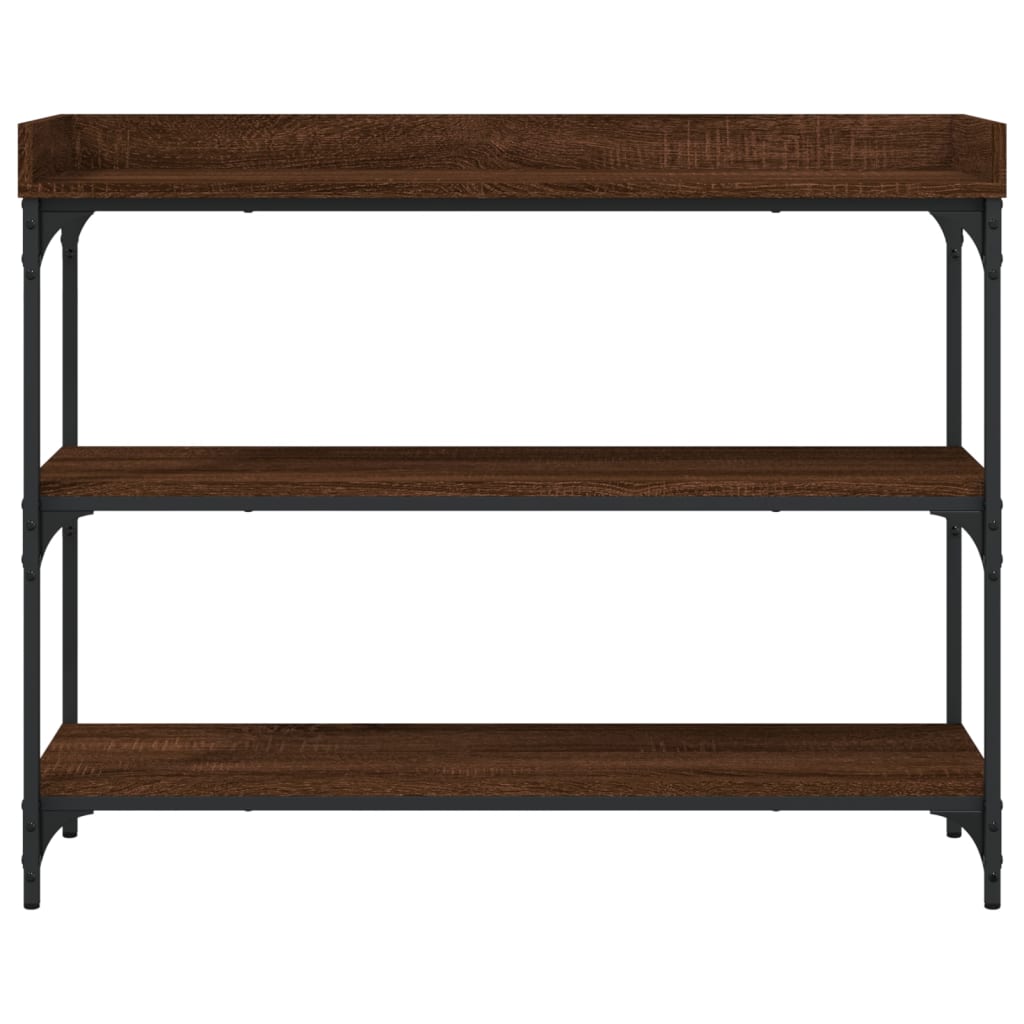 Wandtafel met schappen 100x30x80 cm bruin eikenkleur is nu te koop bij PeponiXL, paradijselijk wonen!