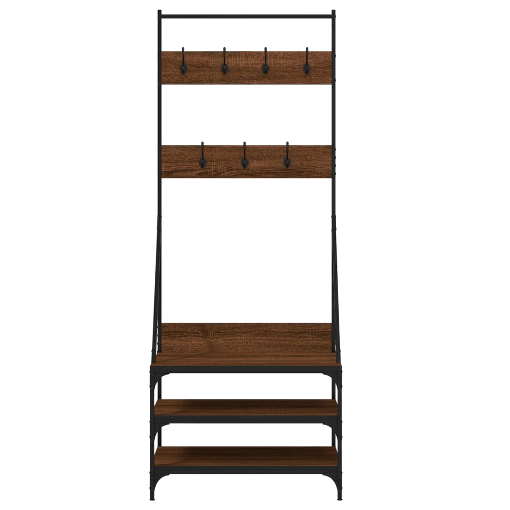 Kledingrek met schoenenrek 70x40x184 cm bruin eikenkleur is nu te koop bij PeponiXL, paradijselijk wonen!