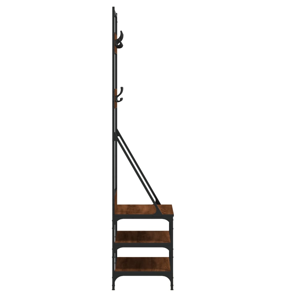 Kledingrek met schoenenrek 70x40x184 cm bruin eikenkleur is nu te koop bij PeponiXL, paradijselijk wonen!