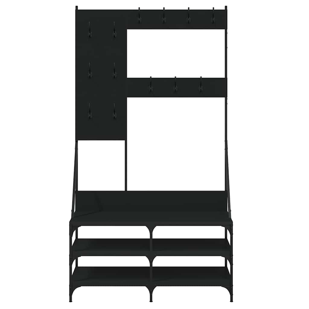 Kledingrek met schoenenrek 100x40x184 cm zwart is nu te koop bij PeponiXL, paradijselijk wonen!