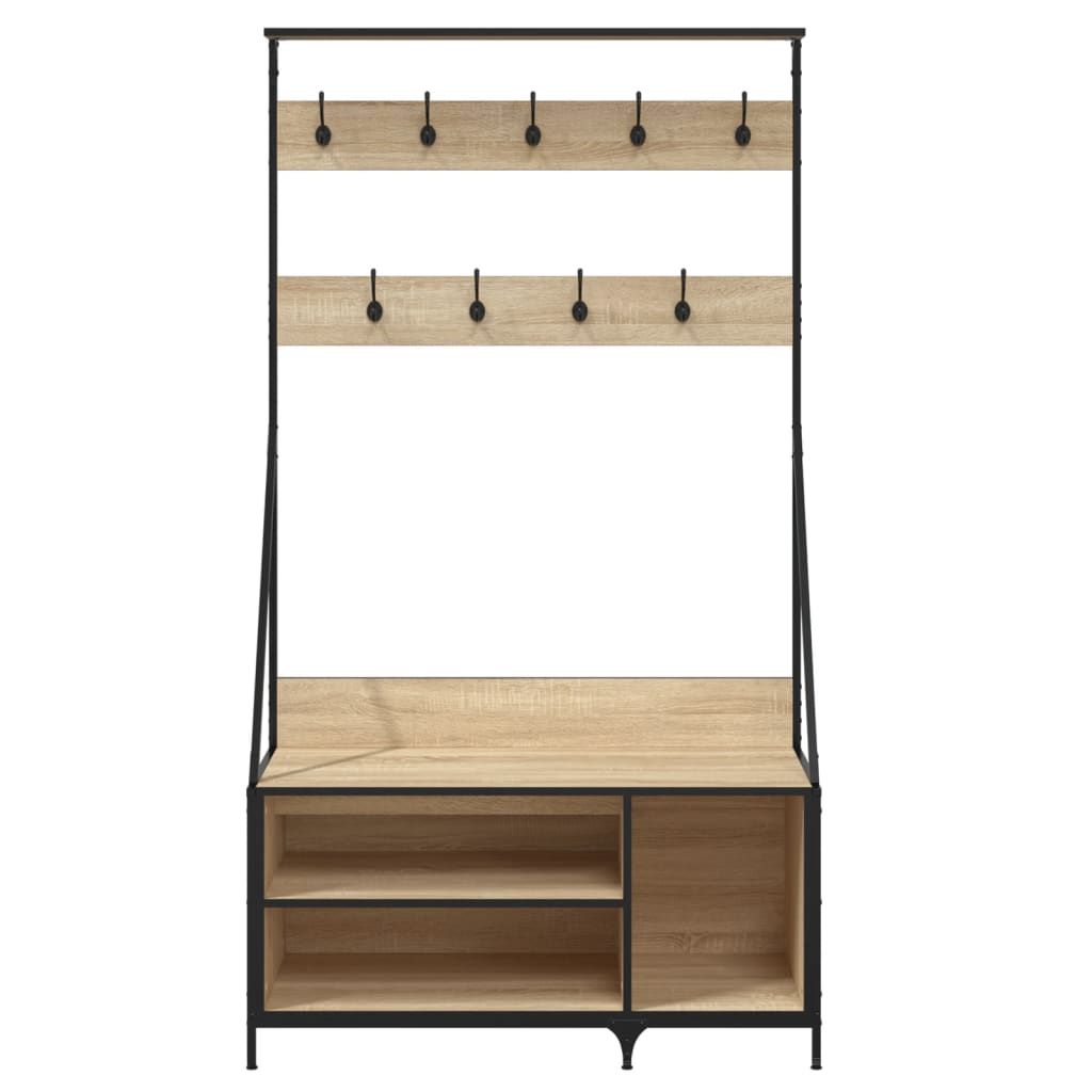 Kledingrek met schoenenrek 100x41x184 cm sonoma eikenkleurig is nu te koop bij PeponiXL, paradijselijk wonen!