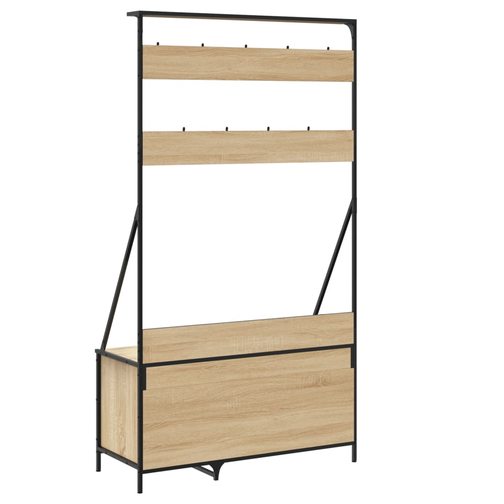 Kledingrek met schoenenrek 100x41x184 cm sonoma eikenkleurig is nu te koop bij PeponiXL, paradijselijk wonen!