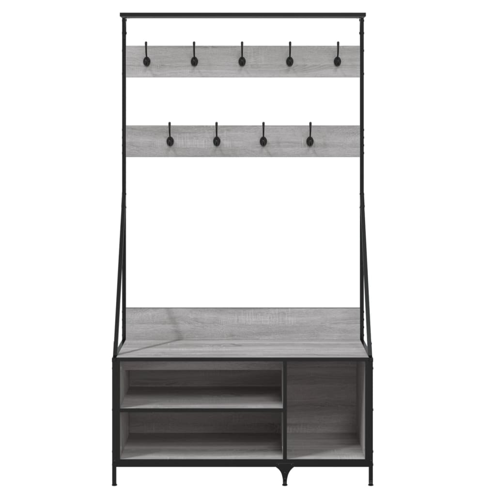 Kledingrek met schoenenrek 100x41x184 cm grijs sonoma is nu te koop bij PeponiXL, paradijselijk wonen!