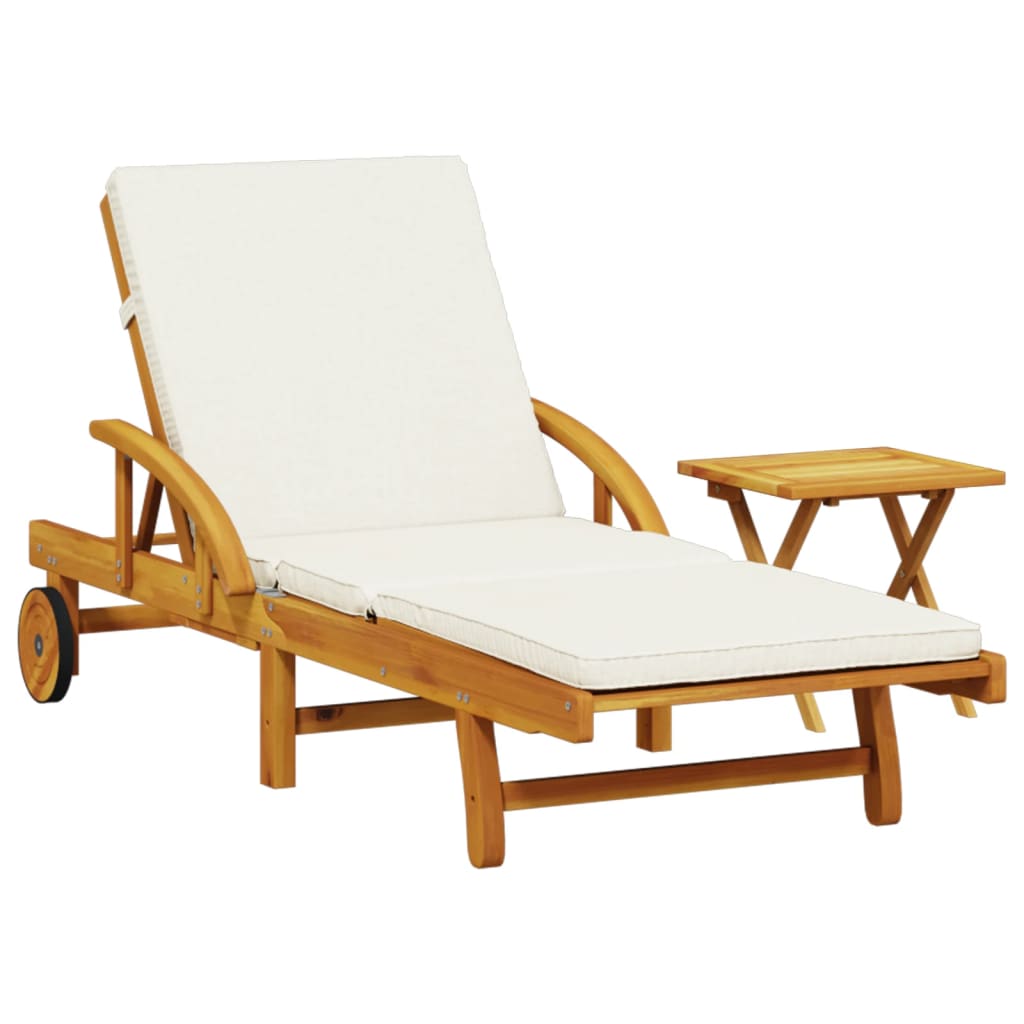 Ligbed met kussen en tafel massief acaciahout is nu te koop bij PeponiXL, paradijselijk wonen!