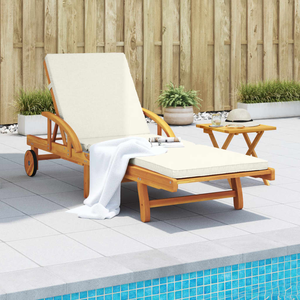 Ligbed met kussen en tafel massief acaciahout is nu te koop bij PeponiXL, paradijselijk wonen!