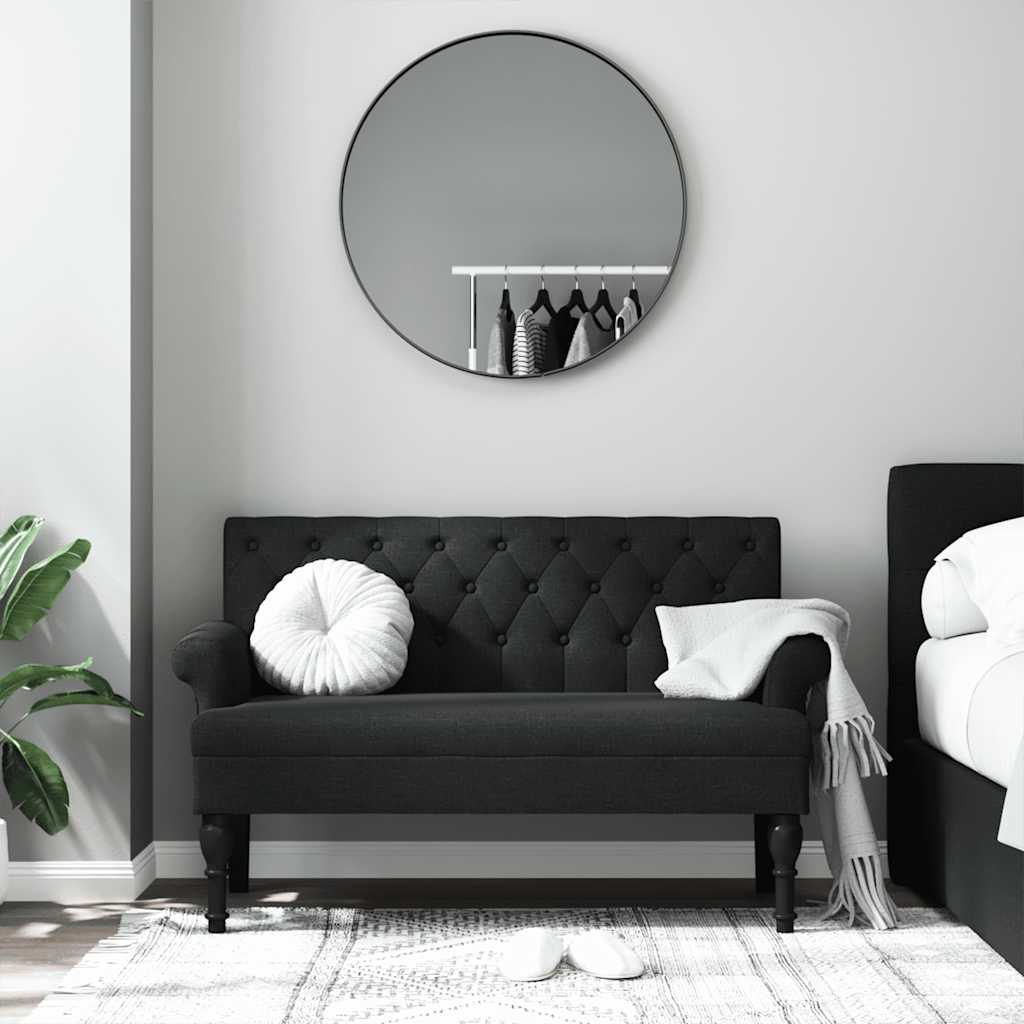 Bank met rugleuning zwart 120x62x75,5 cm stof is nu te koop bij PeponiXL, paradijselijk wonen!