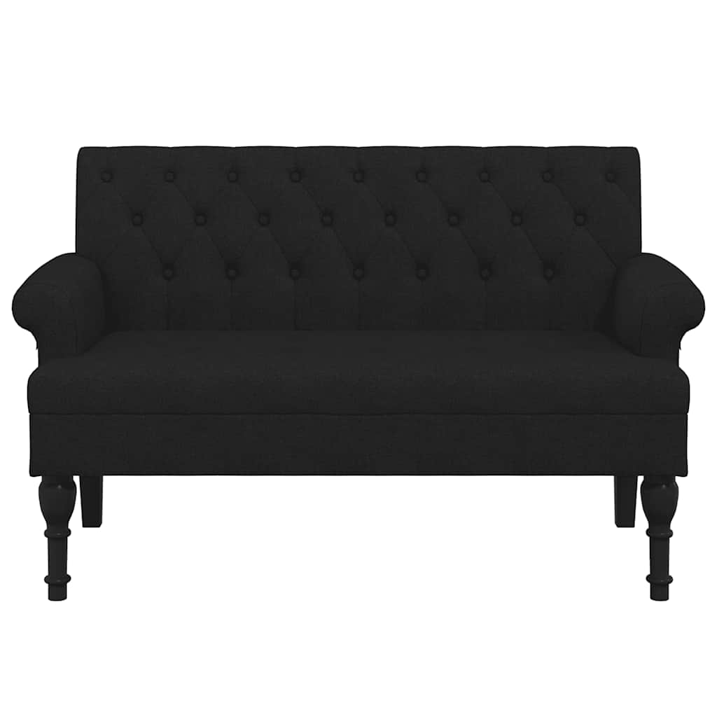 Bank met rugleuning zwart 120x62x75,5 cm stof is nu te koop bij PeponiXL, paradijselijk wonen!