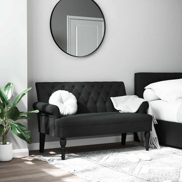 vidaXL Bankje met rugleuning 120x62x75,5 cm stof donkergrijs