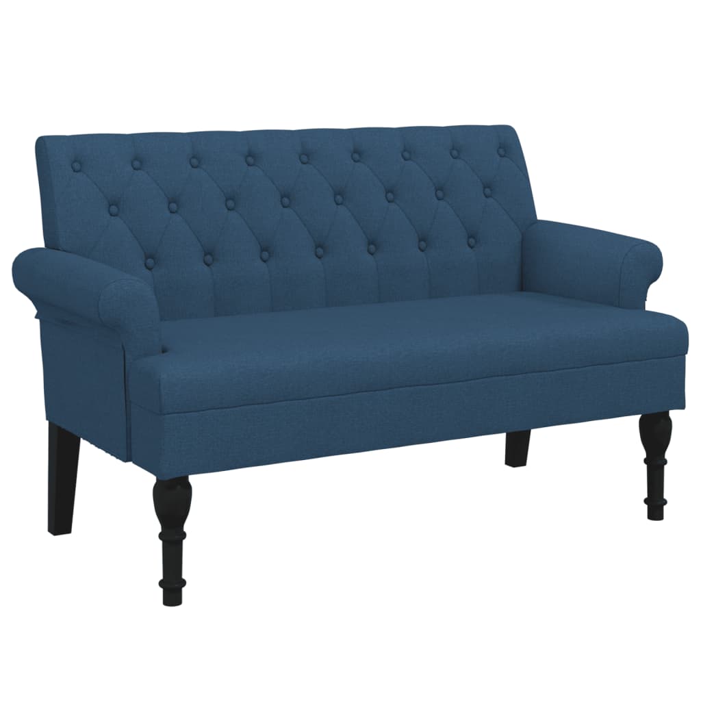 Bankje met rugleuning 120x62x75,5 cm stof blauw is nu te koop bij PeponiXL, paradijselijk wonen!