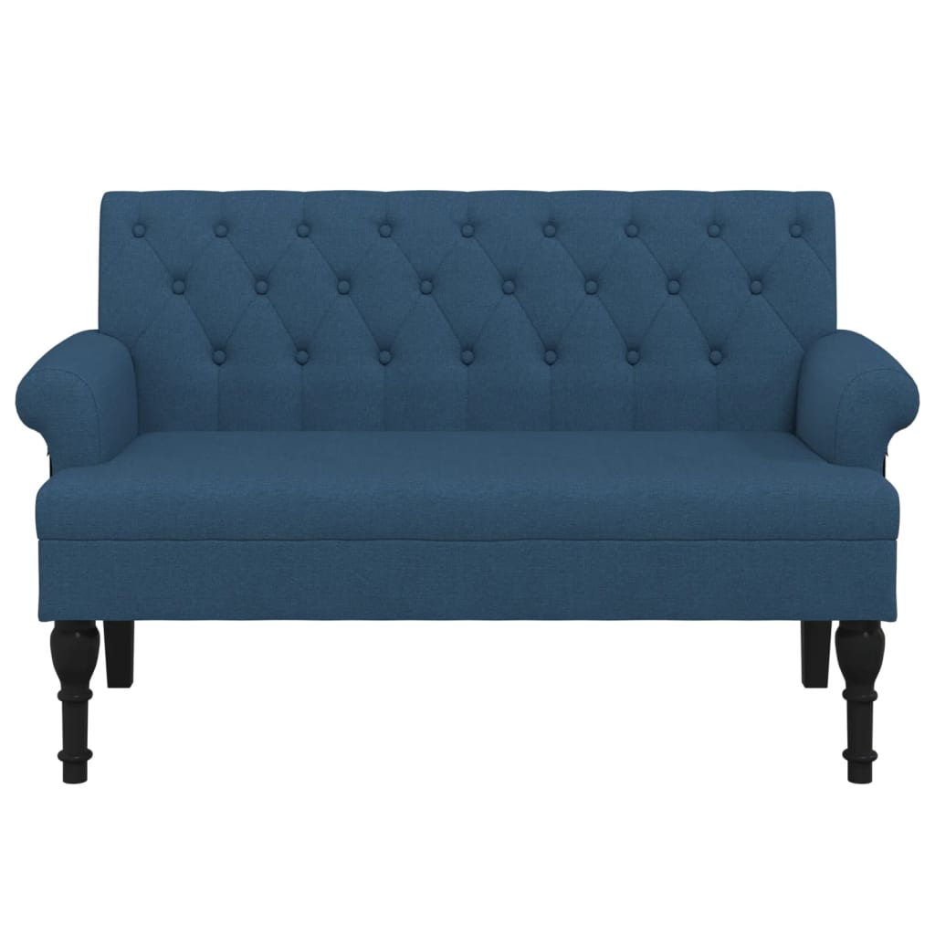 Bankje met rugleuning 120x62x75,5 cm stof blauw is nu te koop bij PeponiXL, paradijselijk wonen!