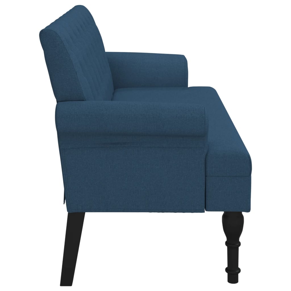Bankje met rugleuning 120x62x75,5 cm stof blauw is nu te koop bij PeponiXL, paradijselijk wonen!