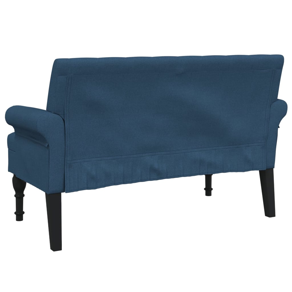 Bankje met rugleuning 120x62x75,5 cm stof blauw is nu te koop bij PeponiXL, paradijselijk wonen!