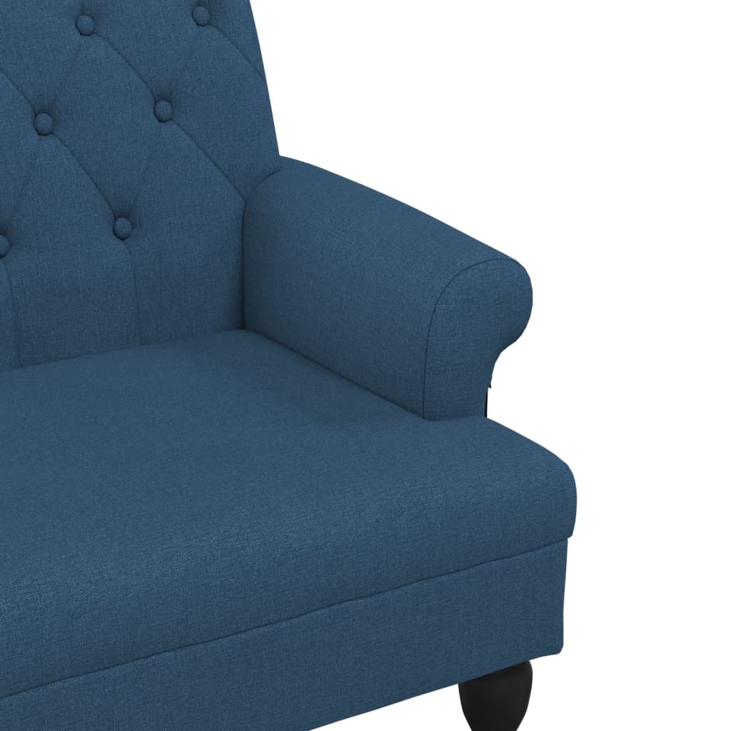 Bankje met rugleuning 120x62x75,5 cm stof blauw is nu te koop bij PeponiXL, paradijselijk wonen!