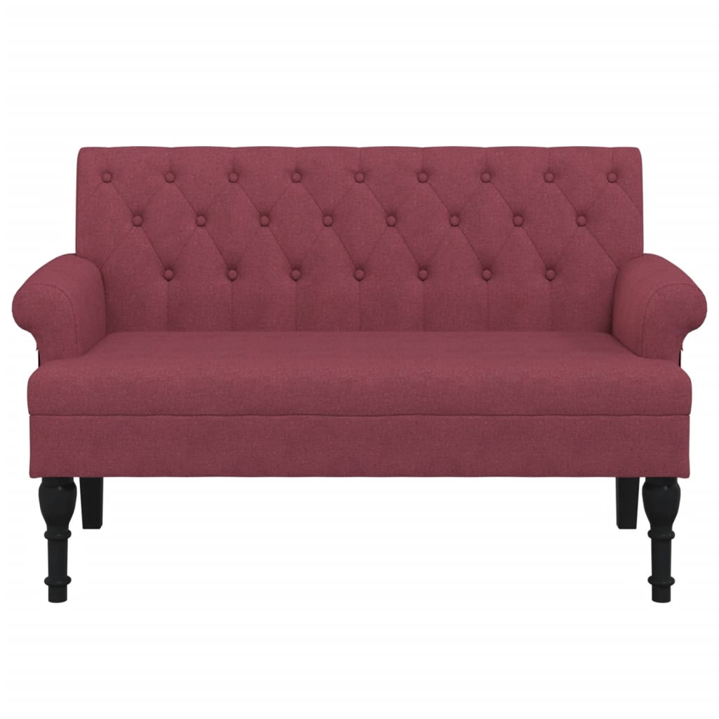 Bankje met rugleuning 120x62x75,5 cm stof wijnrood is nu te koop bij PeponiXL, paradijselijk wonen!