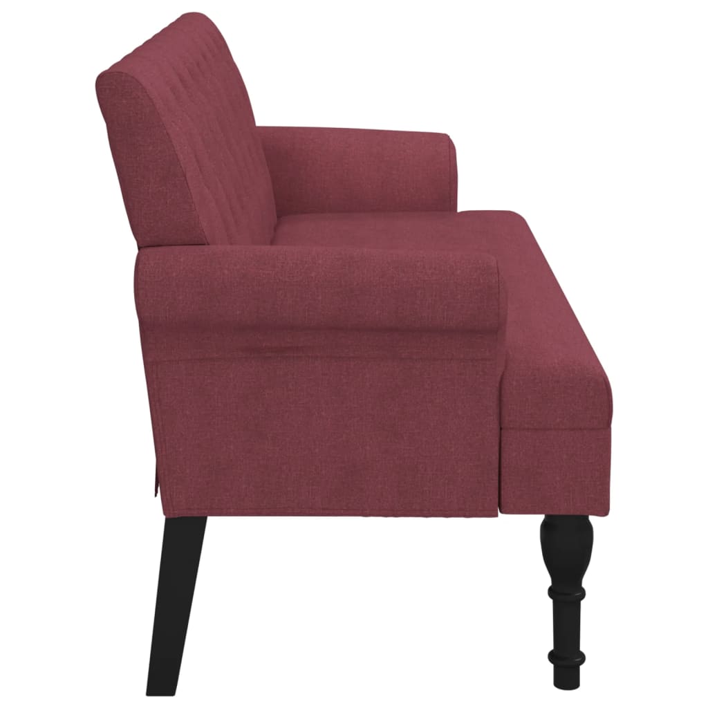 Bankje met rugleuning 120x62x75,5 cm stof wijnrood is nu te koop bij PeponiXL, paradijselijk wonen!