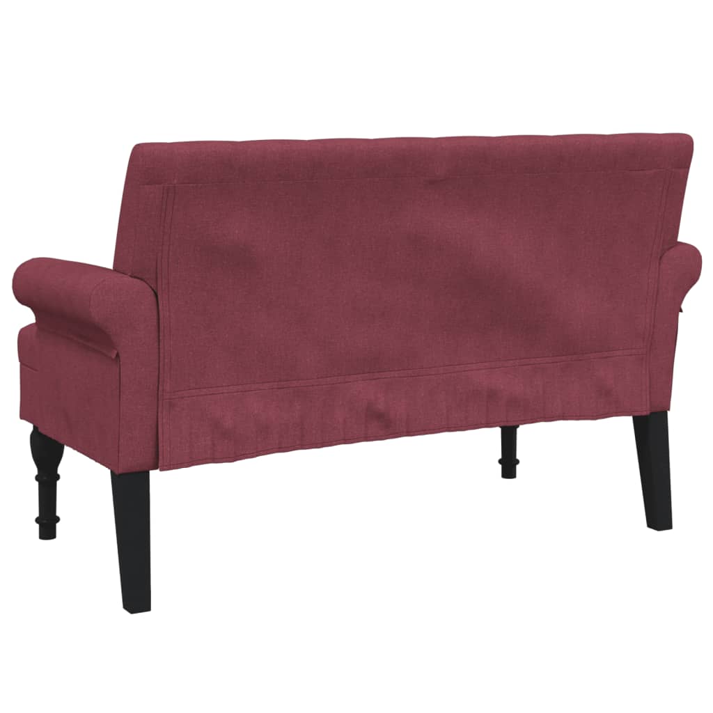 Bankje met rugleuning 120x62x75,5 cm stof wijnrood is nu te koop bij PeponiXL, paradijselijk wonen!