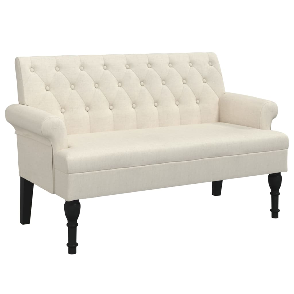 Bankje met rugleuning 120x62x75,5 cm linnen is nu te koop bij PeponiXL, paradijselijk wonen!