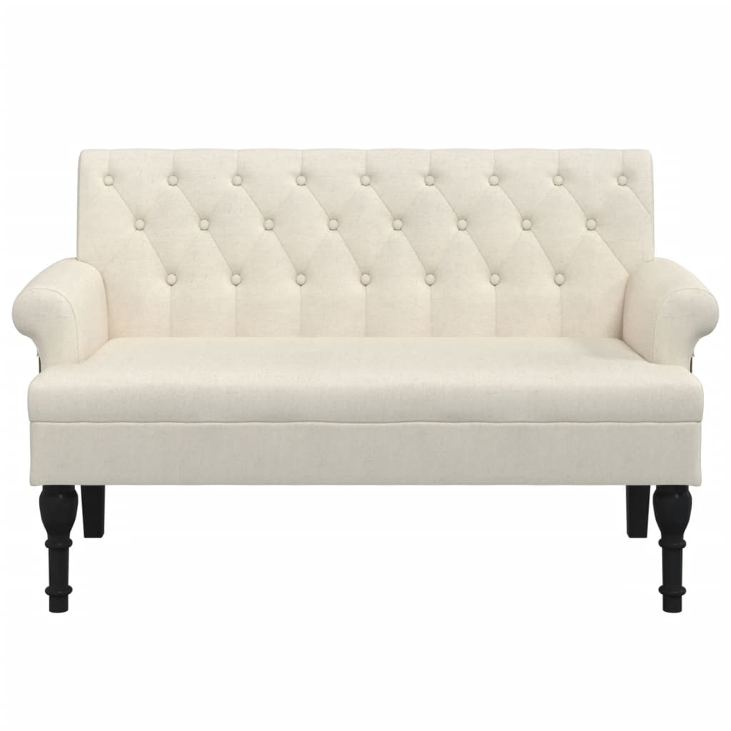 Bankje met rugleuning 120x62x75,5 cm linnen is nu te koop bij PeponiXL, paradijselijk wonen!