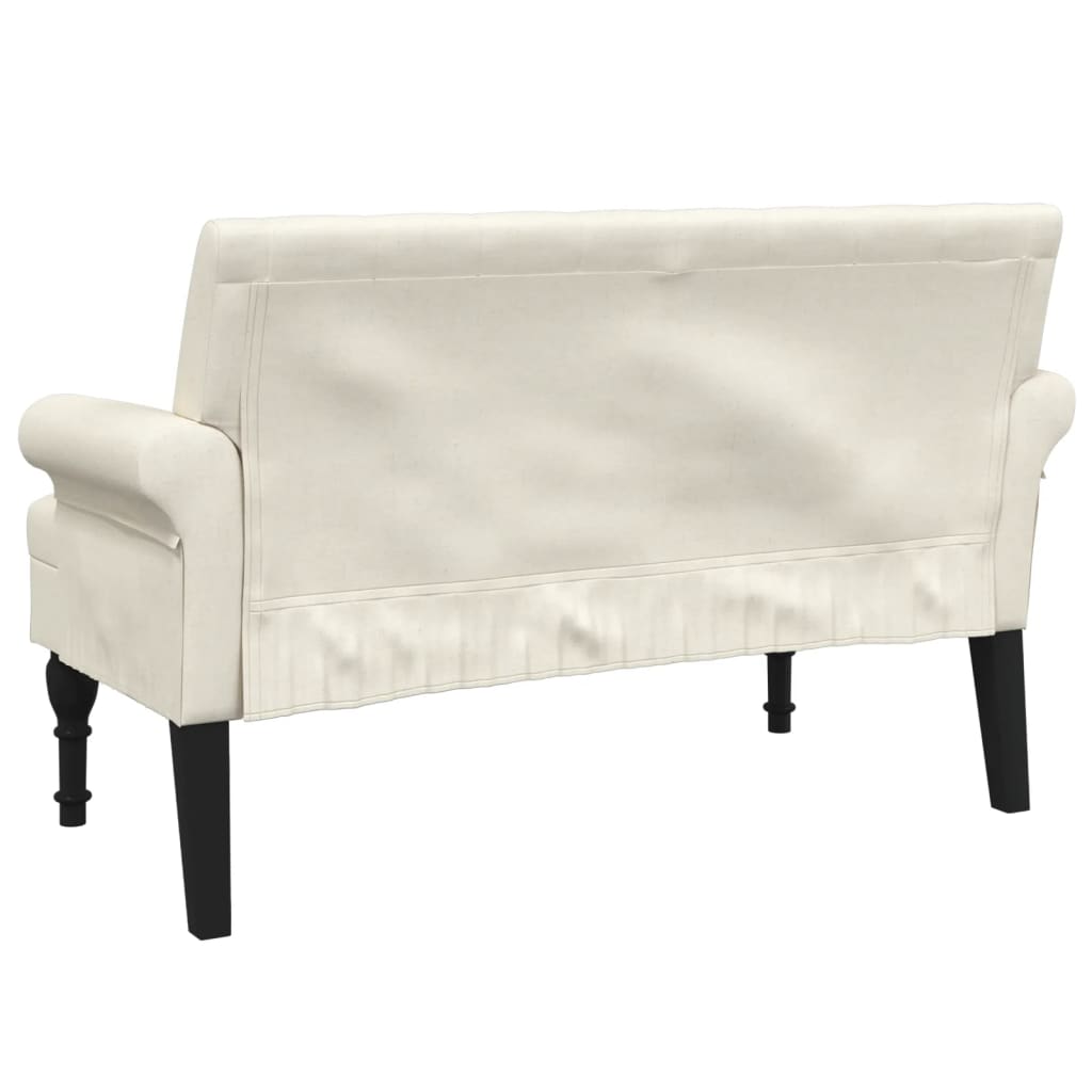 Bankje met rugleuning 120x62x75,5 cm linnen is nu te koop bij PeponiXL, paradijselijk wonen!