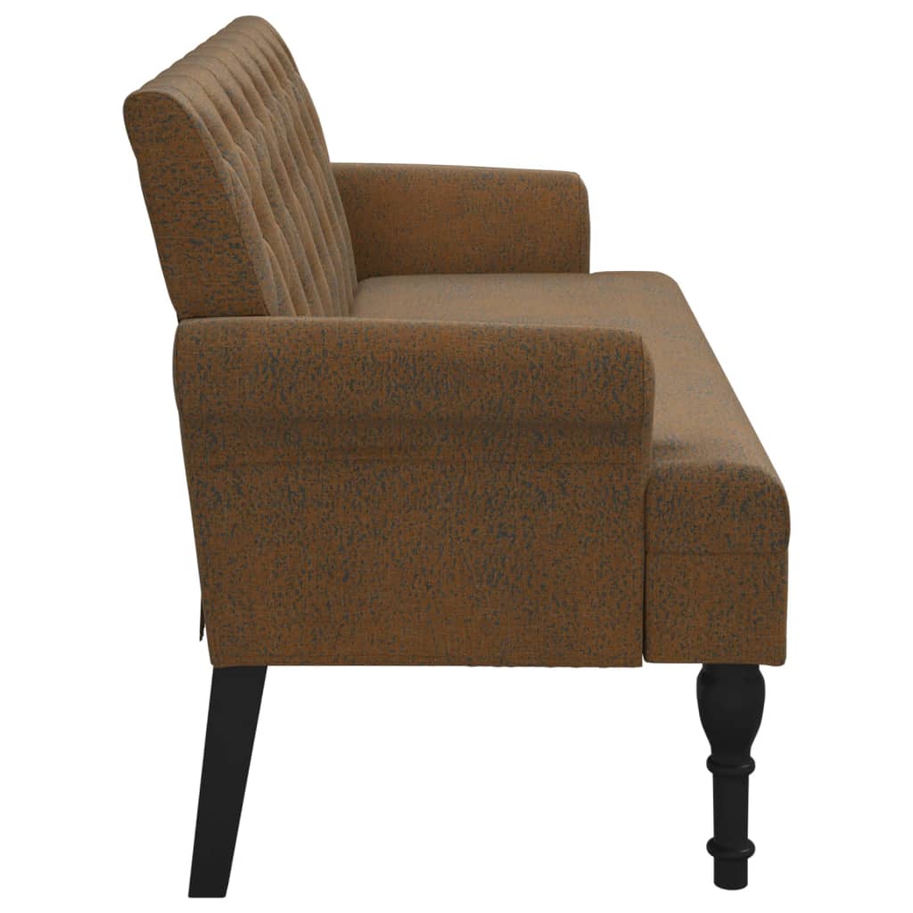 Bankje met rugleuning 120x62x75,5 cm kunstsuèdeleer bruin is nu te koop bij PeponiXL, paradijselijk wonen!