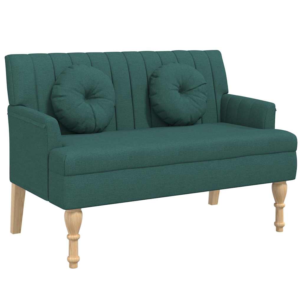 Bankje met kussens 113x64,5x75,5 cm stof donkergroen is nu te koop bij PeponiXL, paradijselijk wonen!