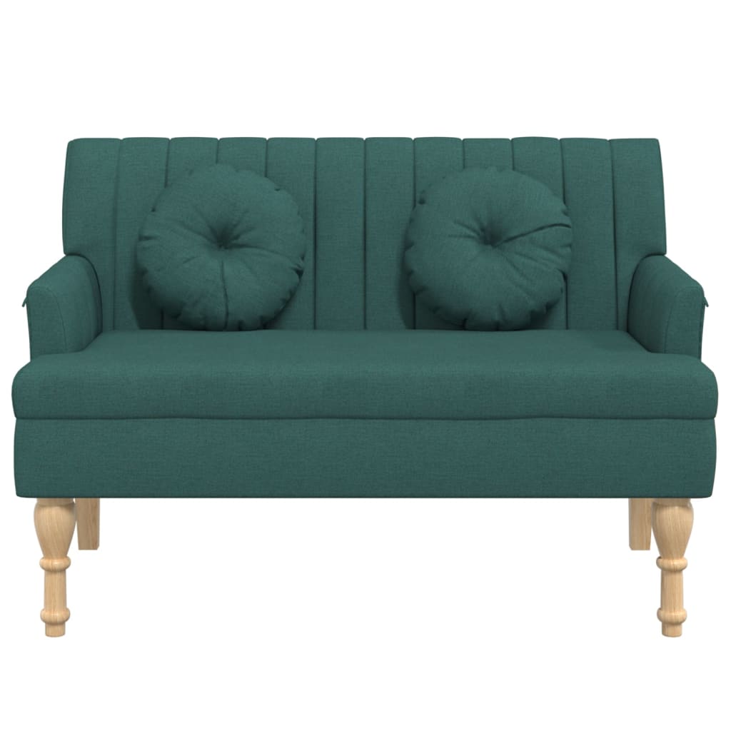 Bankje met kussens 113x64,5x75,5 cm stof donkergroen is nu te koop bij PeponiXL, paradijselijk wonen!