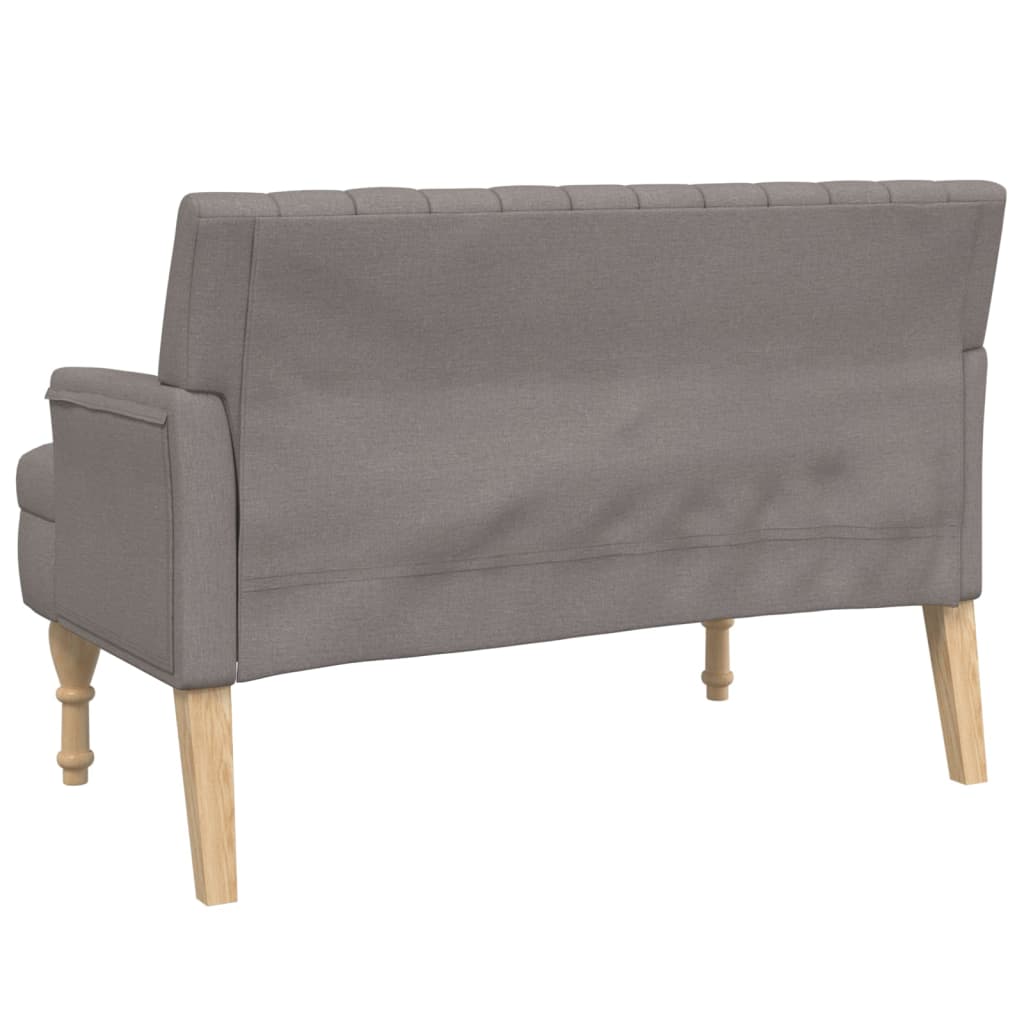 Bankje met kussens 113x64,5x75,5 cm stof taupe is nu te koop bij PeponiXL, paradijselijk wonen!