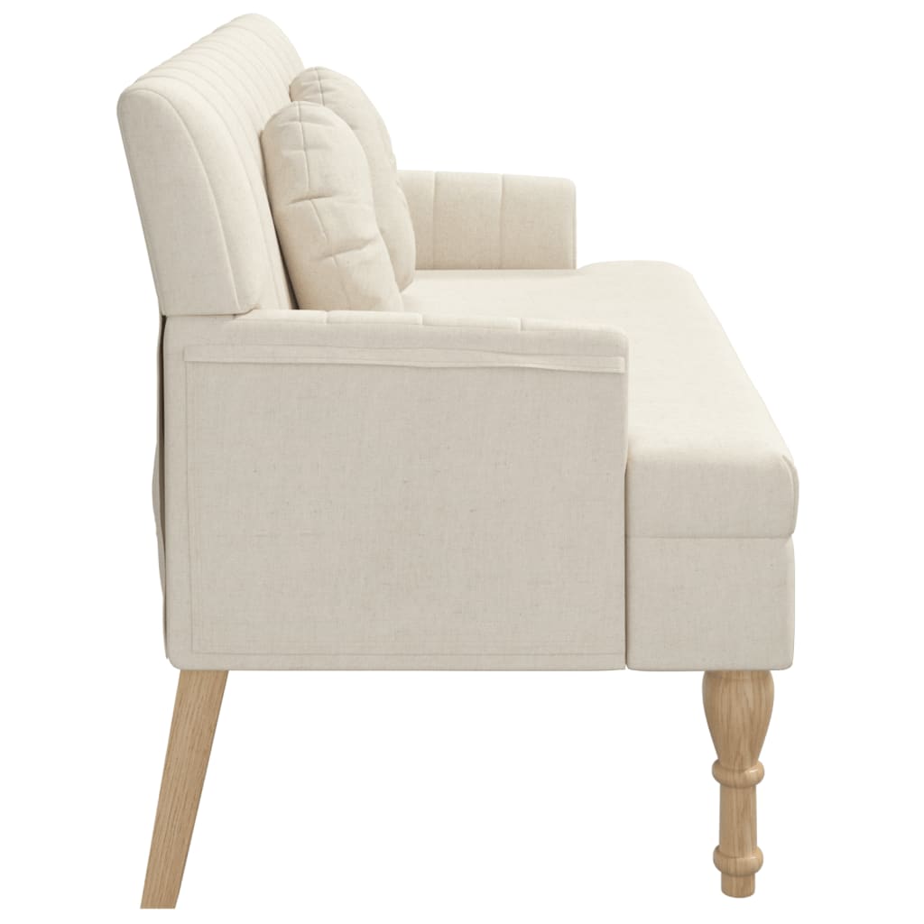 Bankje met kussens 113x64,5x75,5 cm linnen is nu te koop bij PeponiXL, paradijselijk wonen!