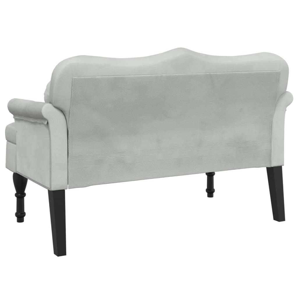 Bank met kussens lichtgrijs 120,5x65x75 cm fluweel is nu te koop bij PeponiXL, paradijselijk wonen!