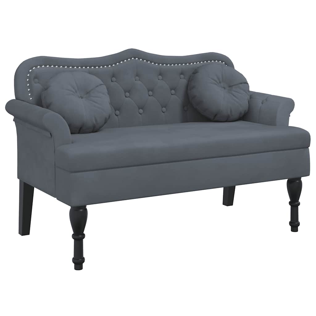 Bank met kussens donkergrijs 120,5x65x75 cm fluweel is nu te koop bij PeponiXL, paradijselijk wonen!