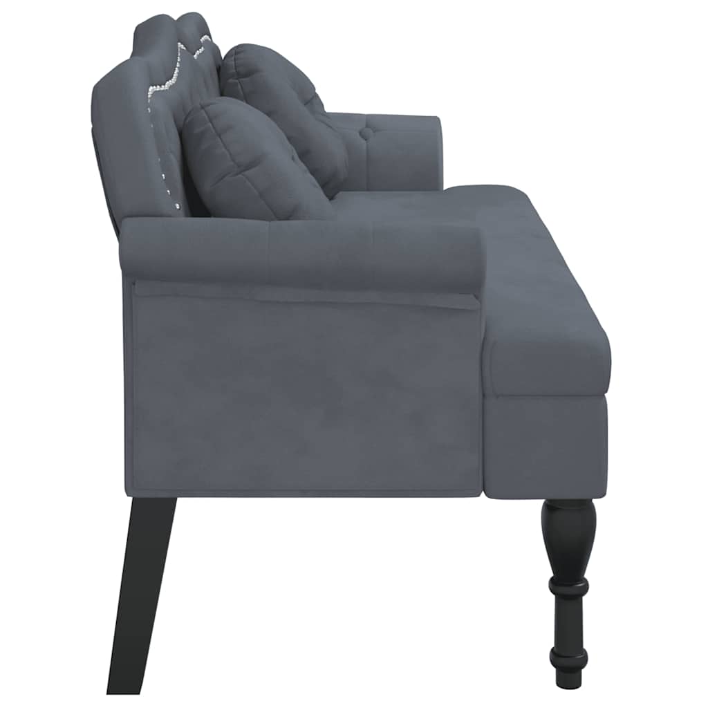 Bank met kussens donkergrijs 120,5x65x75 cm fluweel is nu te koop bij PeponiXL, paradijselijk wonen!