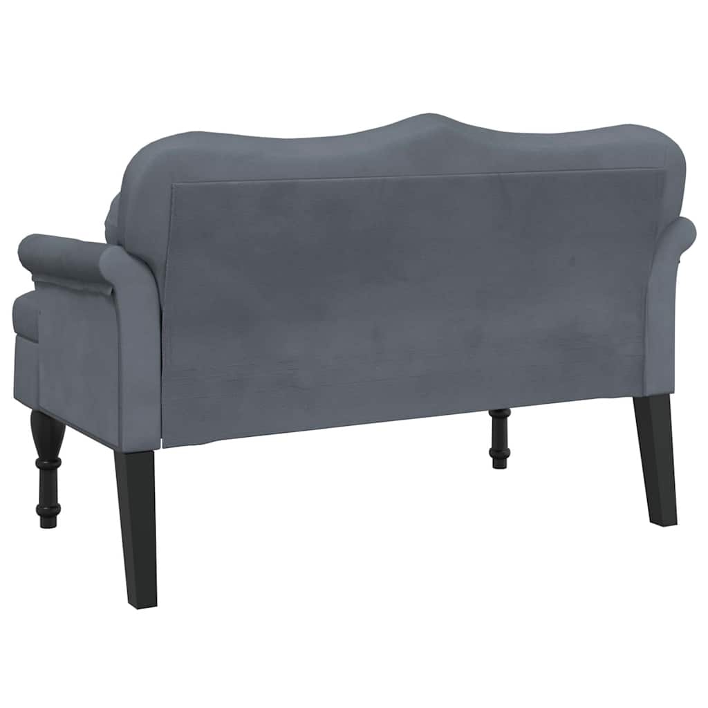 Bank met kussens donkergrijs 120,5x65x75 cm fluweel is nu te koop bij PeponiXL, paradijselijk wonen!