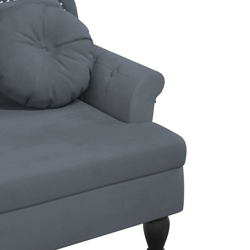 Bank met kussens donkergrijs 120,5x65x75 cm fluweel is nu te koop bij PeponiXL, paradijselijk wonen!