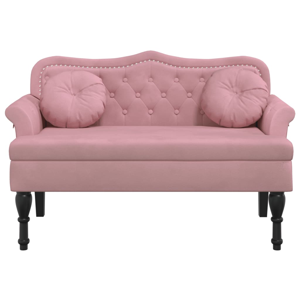 Bankje met kussens 120,5x65x75 cm fluweel roze is nu te koop bij PeponiXL, paradijselijk wonen!