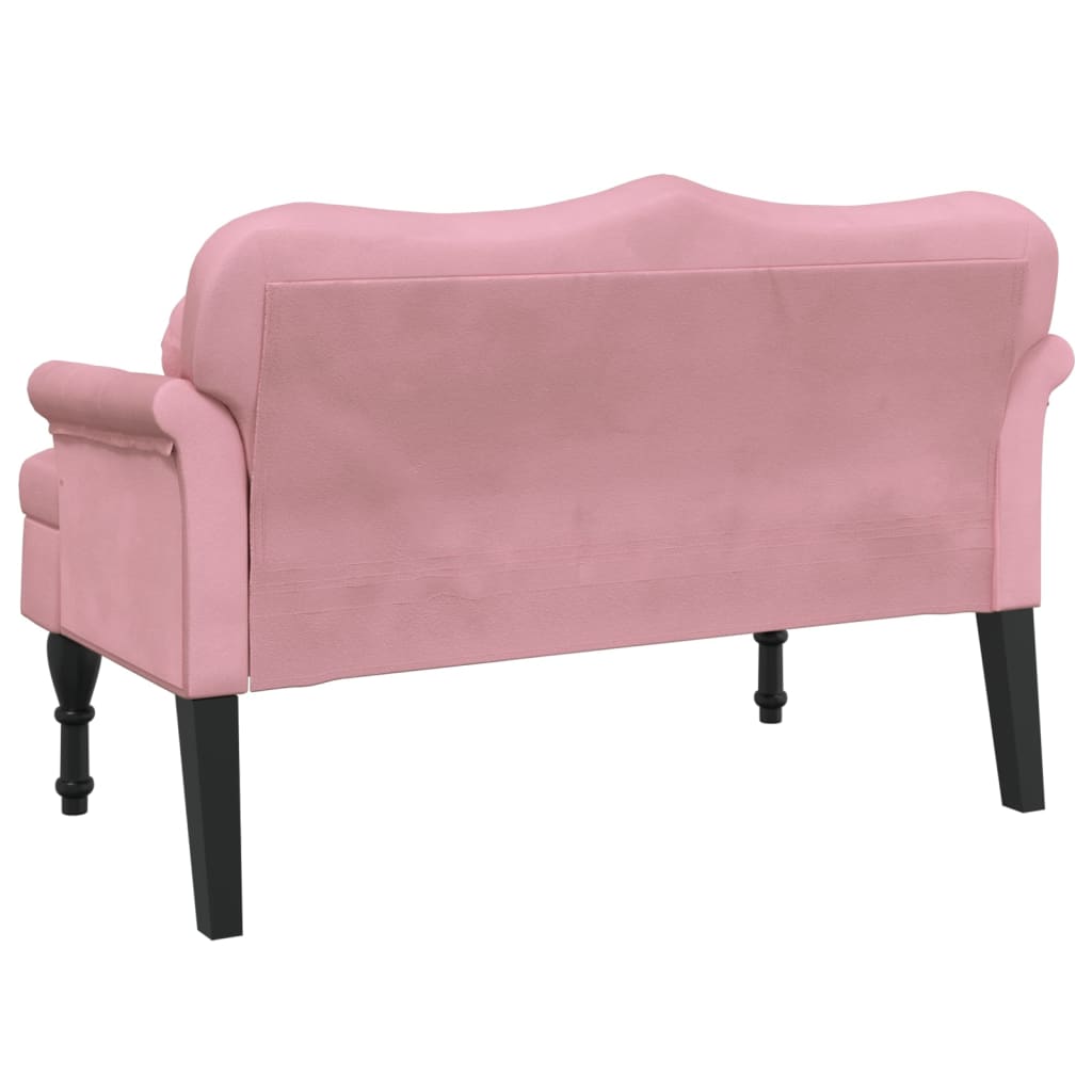 Bankje met kussens 120,5x65x75 cm fluweel roze is nu te koop bij PeponiXL, paradijselijk wonen!