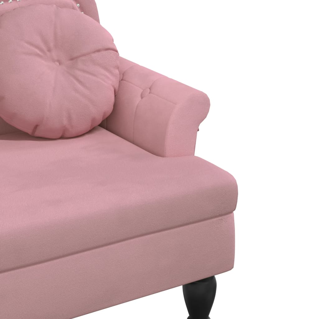 Bankje met kussens 120,5x65x75 cm fluweel roze is nu te koop bij PeponiXL, paradijselijk wonen!