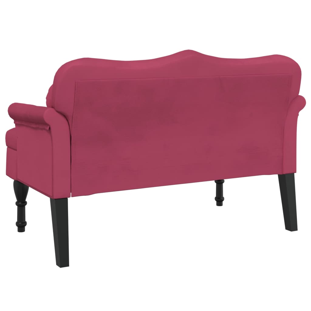 Bankje met kussens 120,5x65x75 cm fluweel wijnrood is nu te koop bij PeponiXL, paradijselijk wonen!