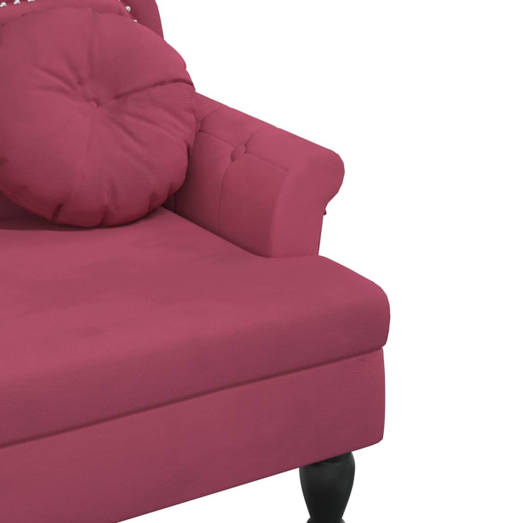 Bankje met kussens 120,5x65x75 cm fluweel wijnrood is nu te koop bij PeponiXL, paradijselijk wonen!