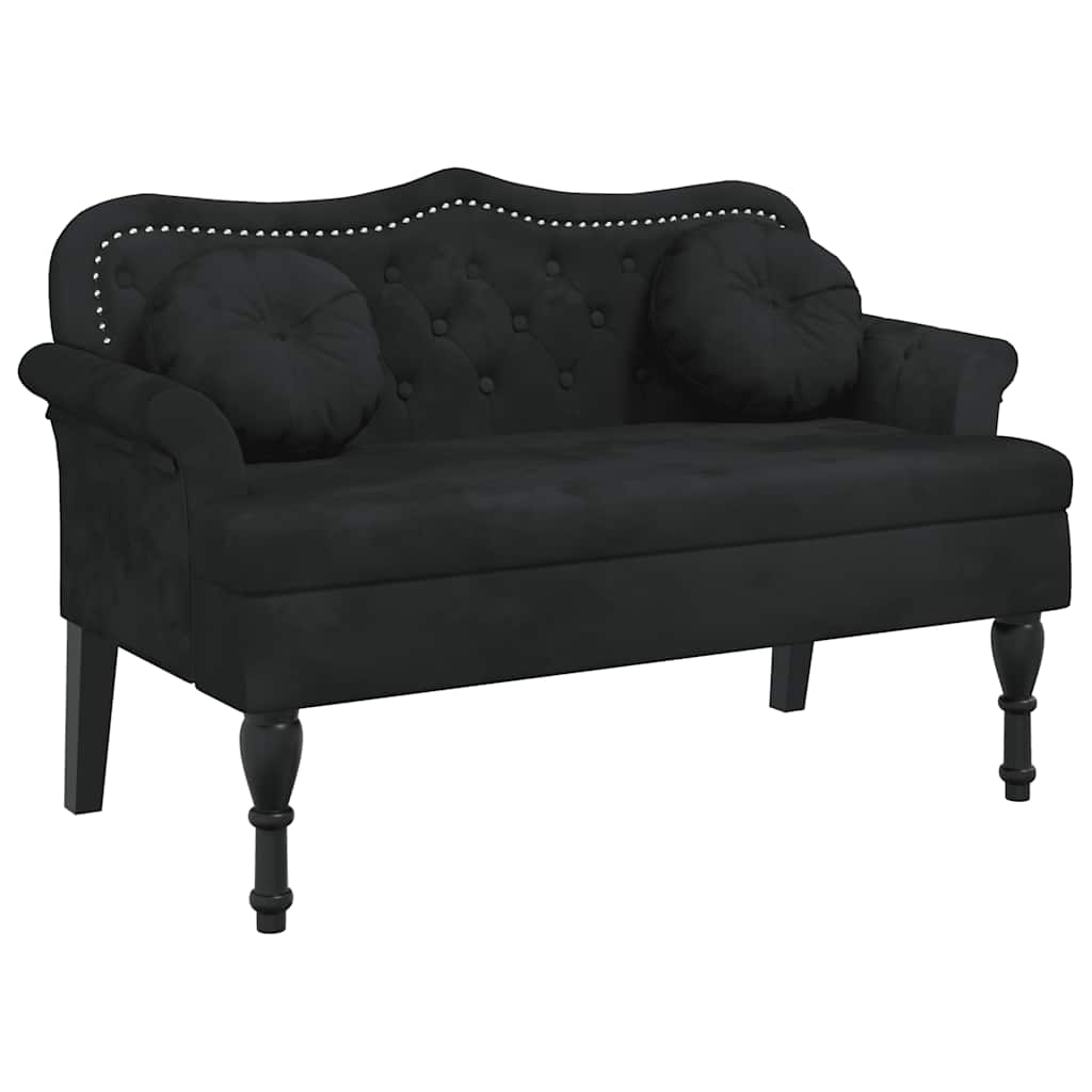 Bank met kussens zwart 120,5x65x75 cm fluweel is nu te koop bij PeponiXL, paradijselijk wonen!