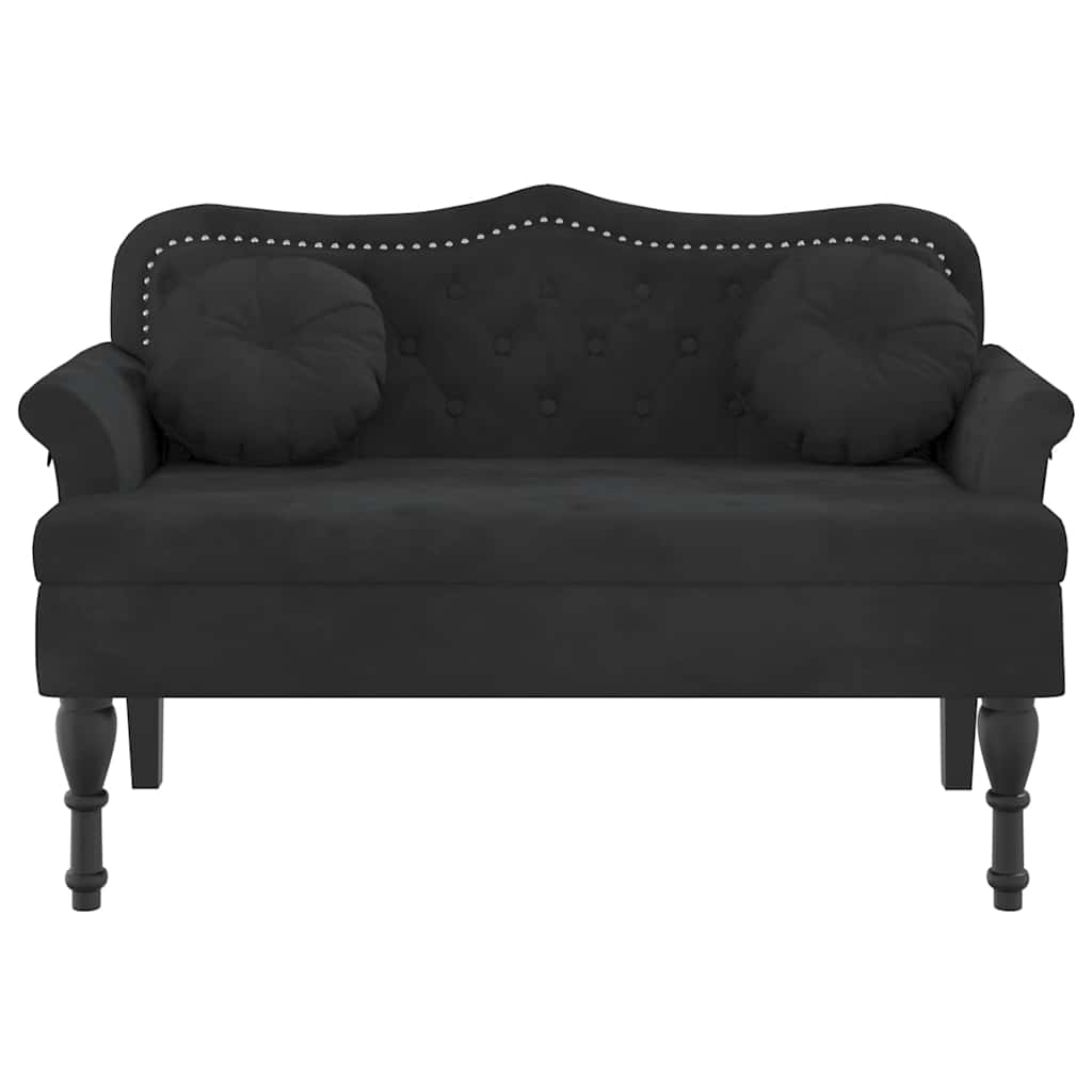 Bank met kussens zwart 120,5x65x75 cm fluweel is nu te koop bij PeponiXL, paradijselijk wonen!
