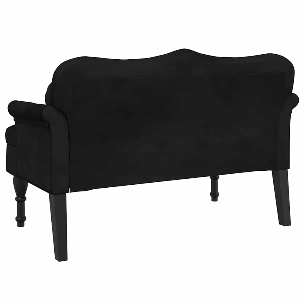 Bank met kussens zwart 120,5x65x75 cm fluweel is nu te koop bij PeponiXL, paradijselijk wonen!