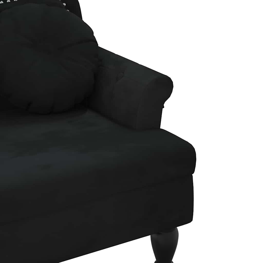 Bank met kussens zwart 120,5x65x75 cm fluweel is nu te koop bij PeponiXL, paradijselijk wonen!