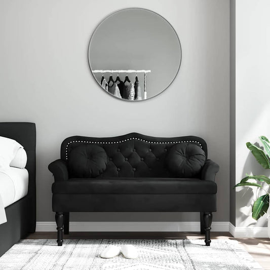 Bank met kussens zwart 120,5x65x75 cm fluweel is nu te koop bij PeponiXL, paradijselijk wonen!