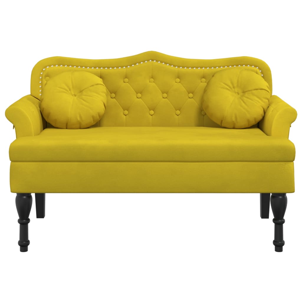 Bankje met kussens 120,5x65x75 cm fluweel geel is nu te koop bij PeponiXL, paradijselijk wonen!