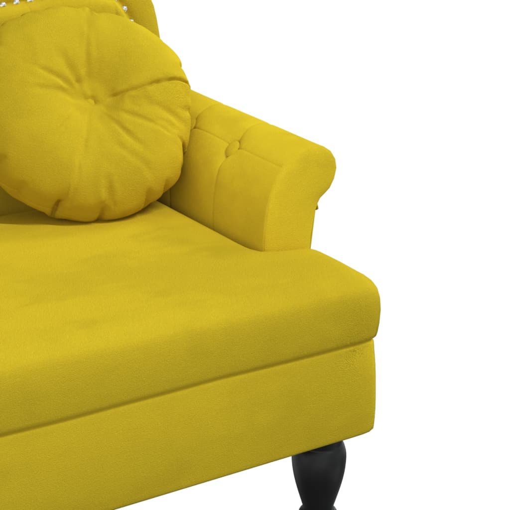 Bankje met kussens 120,5x65x75 cm fluweel geel is nu te koop bij PeponiXL, paradijselijk wonen!